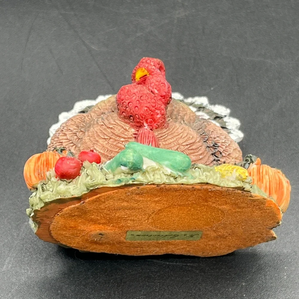 Thanksgiving Turkey Figurine Harvest Decor Resin Pumpkin Autumn Fall Decor 2.75
